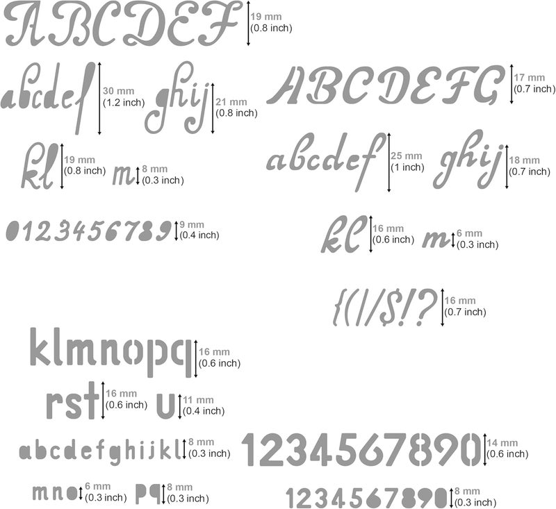 Aleks Melnyk No.34 Metal Stencils, Pyrography, Wood Burning kit 3 PCS Templates, Letters Stencils for Engraving Wood and Patterns, Alphabet and Number, Lettering, Letting, Bullet Journaling - Image 3